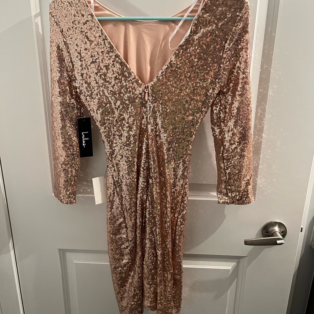 BNWT Rose gold sequins bodycon mini dress